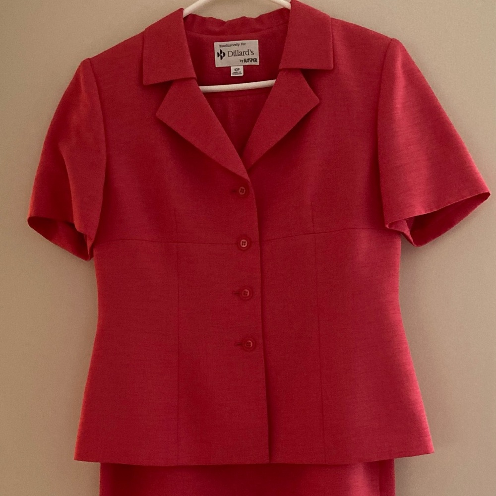 Kasper Red Skirt Suit Set